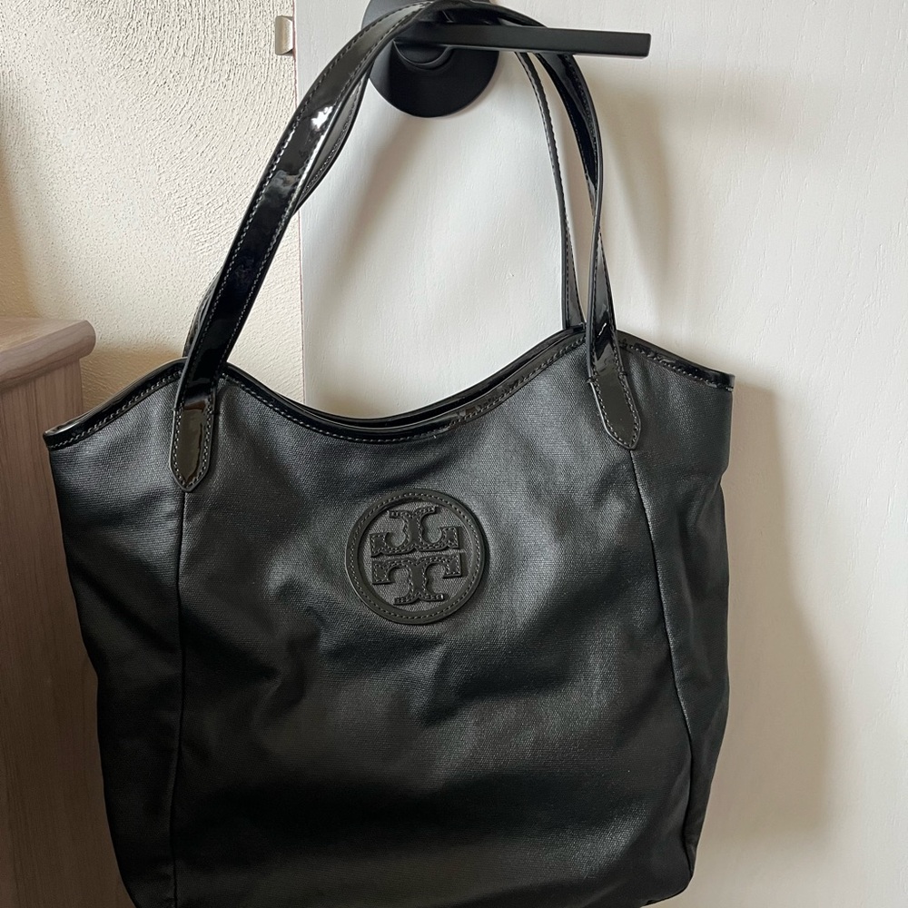 Tory Burch Black Leather Tote Bag